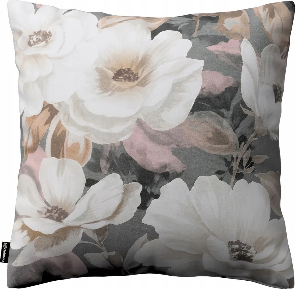 Dekoria Virágos párnahuzat szürke alapon 43x43