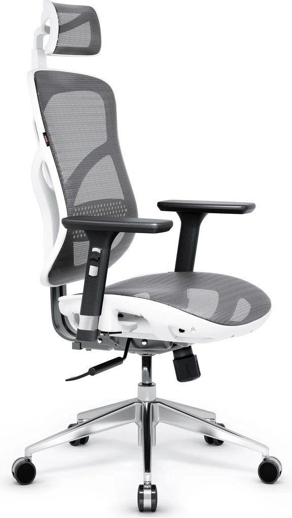 Ergonomikus hálós irodai szék, fehér-szürke: Diablo V-Basic