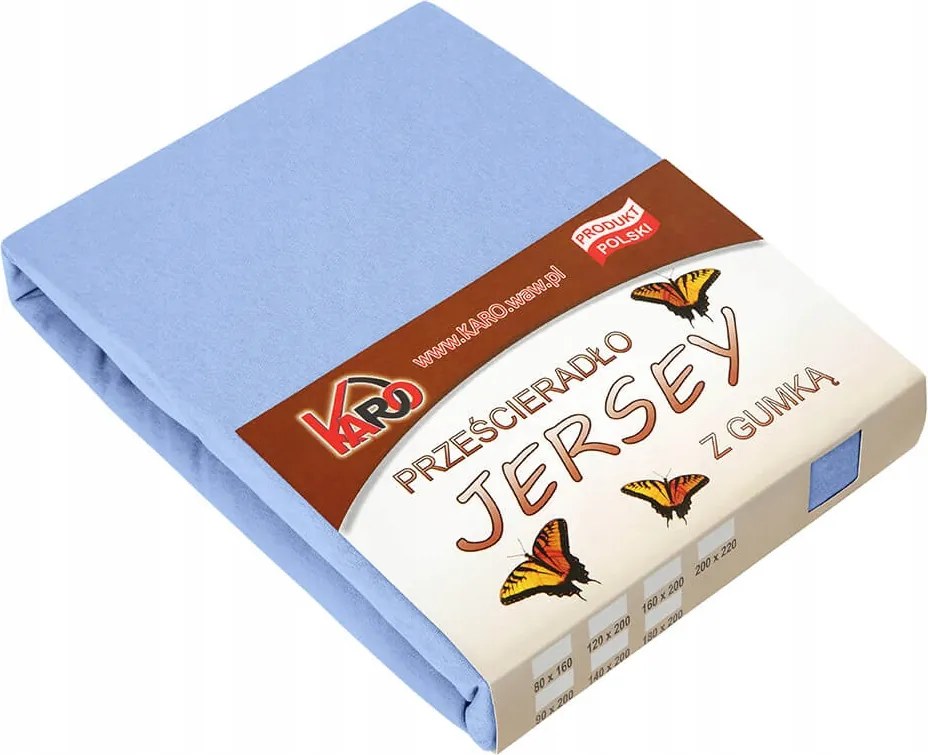 Gumis jersey lepedő 200x220 kék