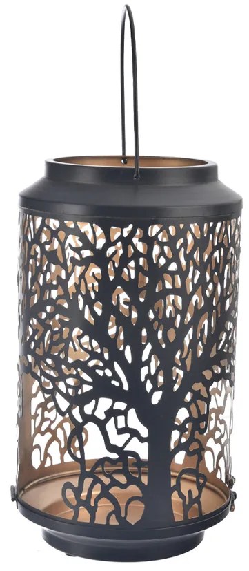 InDecor Fém gyertyatartó Fa fekete, 18 x 18 x 28cm, L