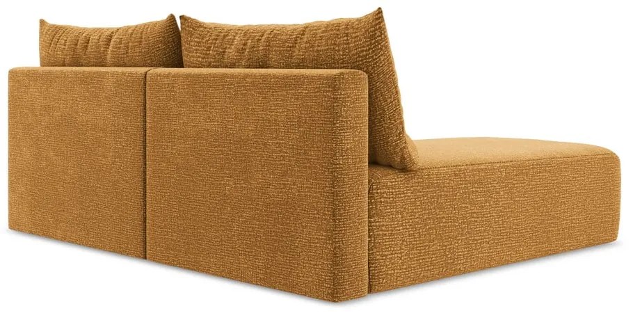 Narancssárga kinyitható-tárolóhelyes sarokkanapé (bal oldali) Kalena – Makamii