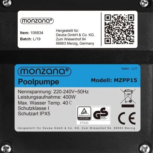 monzana® Homokszűrő rendszer 9.960 l/h