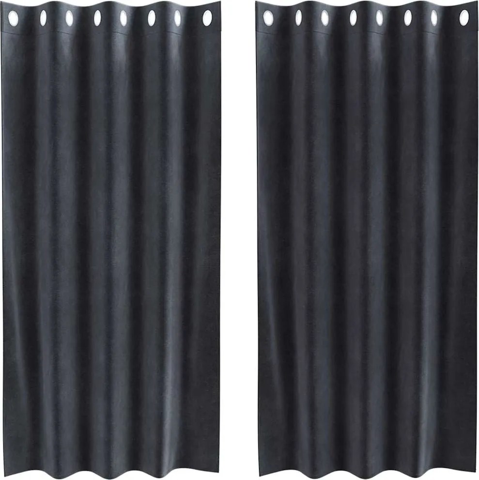 vidaXL Sötétítő függönyök 2 pcs Sötétszürke 140 x 175 cm Bársony