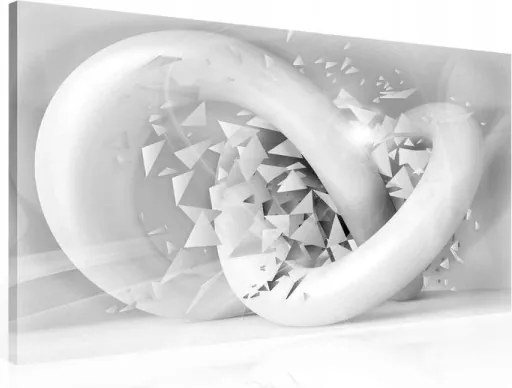 Vászonkép 100x75 Absztrakt 3D geometria monokróm modern dinamika