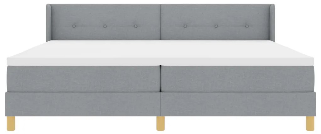 Boxspring Ágy Matracból, világosszürke - 200 x 200 cm Szövet