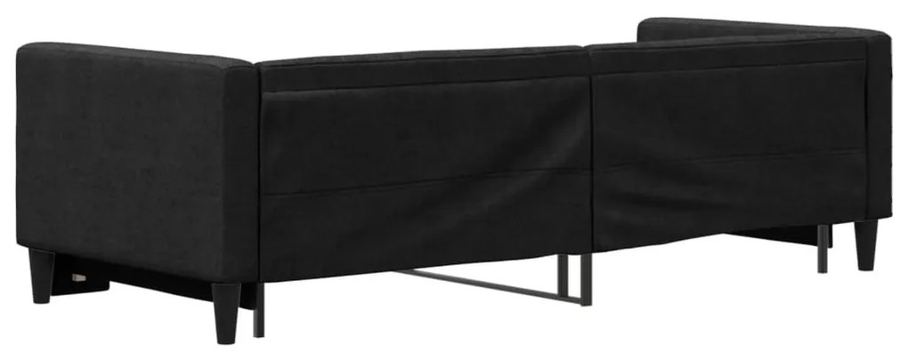 fekete kihúzható szövet heverő 80 x 200 cm