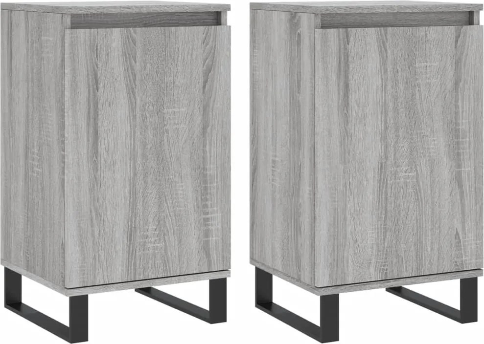 vidaXL 2 db szürke sonoma színű szerelt fa tálalószekrény 40x35x70 cm