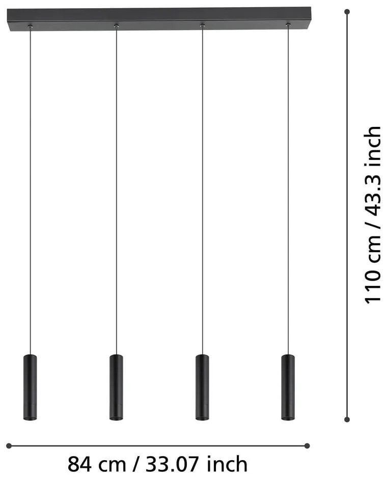 Fekete LED függőlámpa fém búrával ALMUDAINA – EGLO