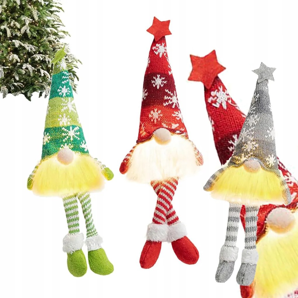 Karácsonyi Törpe Mikulás Manó Karácsonyi Led Világító Lámpa 33 cm