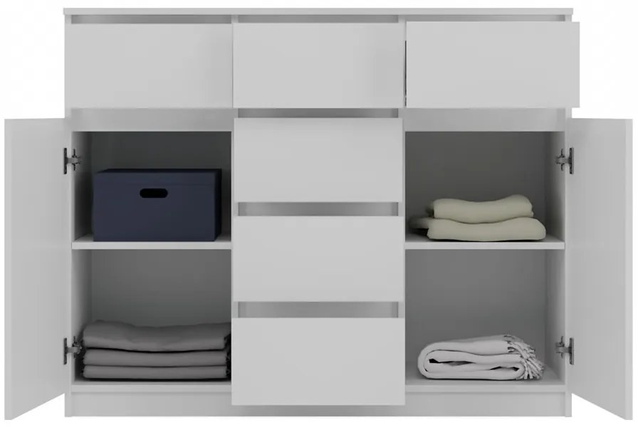 2D6S fiókos szekrény, 120x100x40 cm, fehér