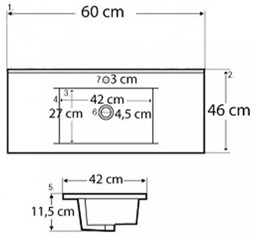 Porto 60 komplett fürdőszoba bútor sonoma tölgy színben