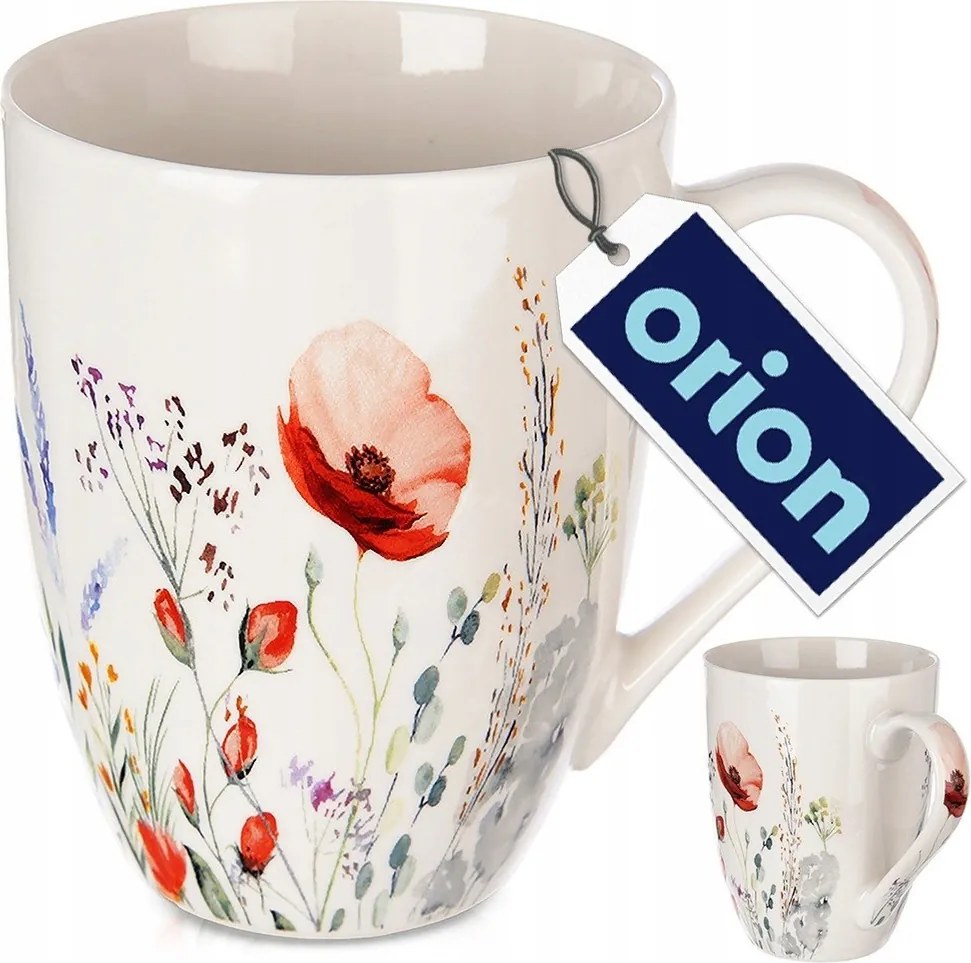 Porcelán bögre kávé tea gyógynövények italok Pipacs Virágok 360 ml