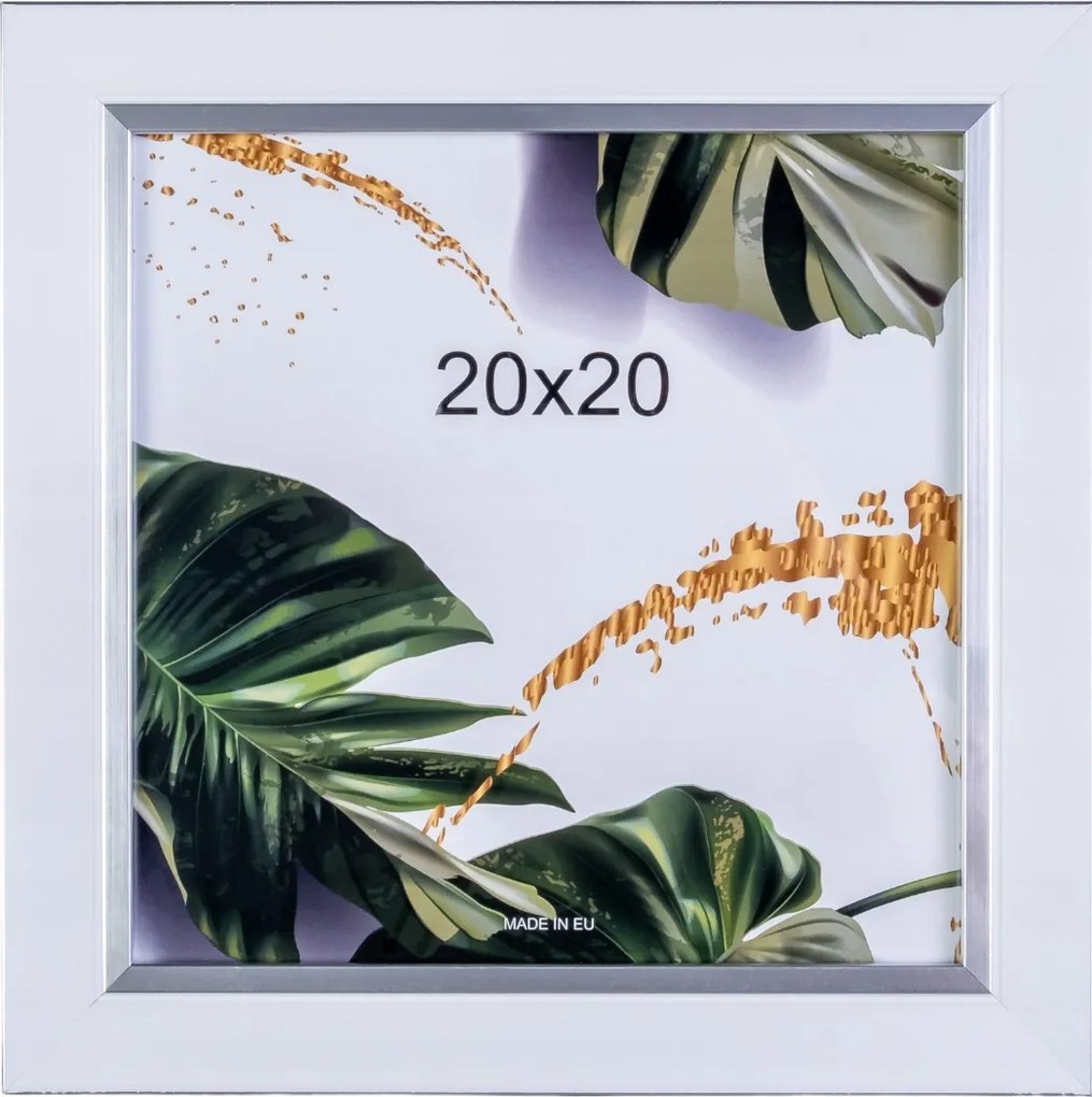 Stílusos képkeret, ajándéktárgy, tanúsítvány 20x20 Fehér Gloria