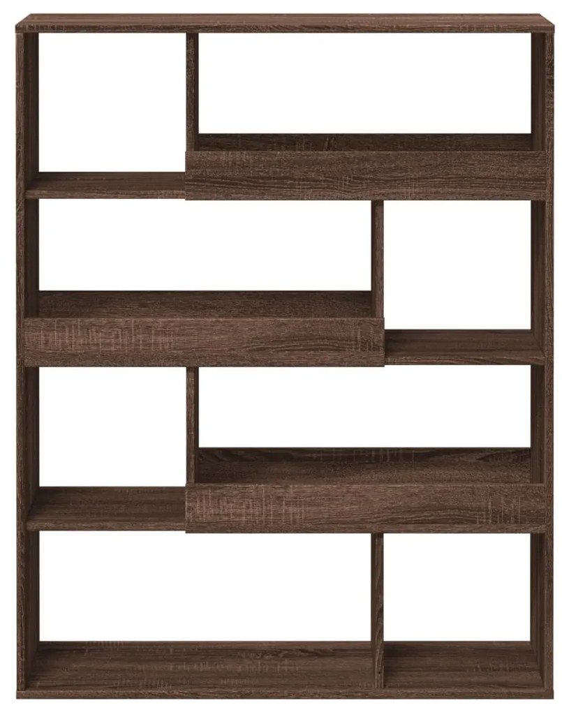 barna tölgy színű szerelt fa könyvszekrény 100 x 33 x 125,5 cm