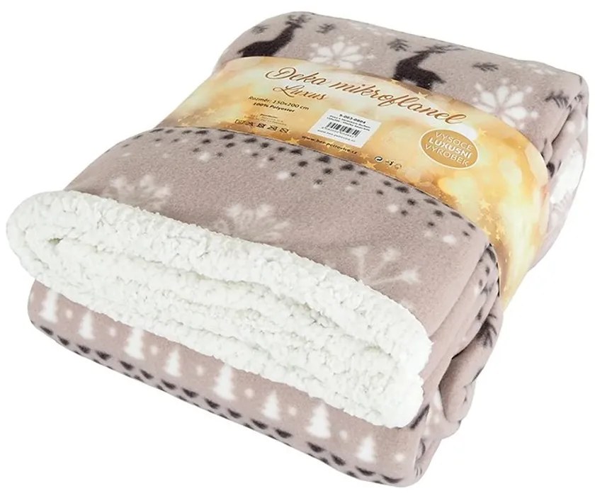 Sherpa pléd mikroplüssből BUFFALO NORDIC szürke Méret: 150 x 200 cm