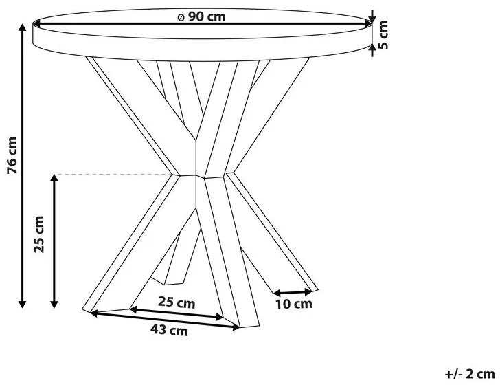 Szürke Kör Alakú Betonhatású Kerti Asztal ⌀ 90 cm OLBIA Beliani