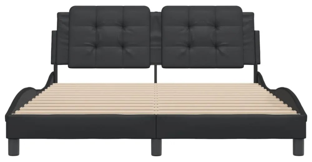 fekete műbőr ágykeret matrac nélkül Zadar 160x200 cm