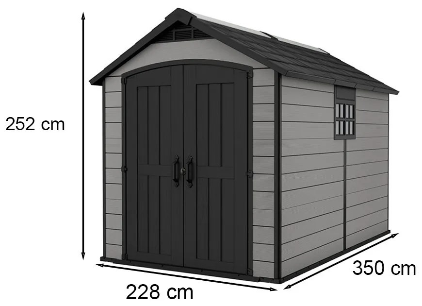 Premier 7511 műanyag kerti ház barnás-szürke