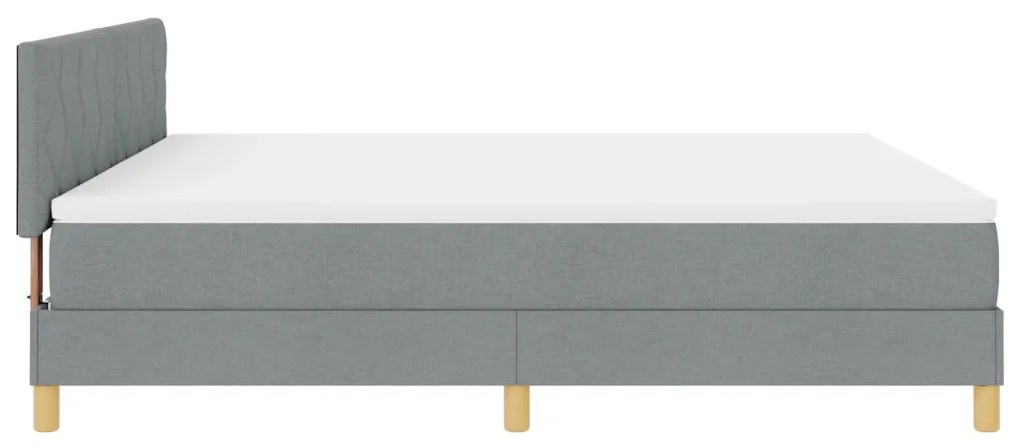 Box Spring Ágy matraccal, világosszürke, 180x200 cm, szövet