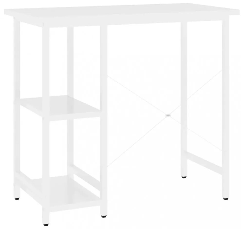 fehér MDF és fém számítógépasztal 80 x 40 x 72 cm