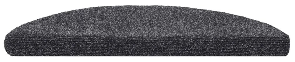 10 db sötétszürke lyukasztott öntapadó lépcsőszőnyeg 56x17x3 cm
