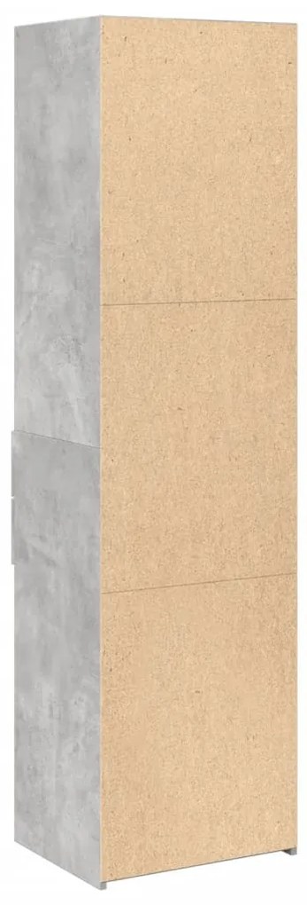 betonszürke szerelt fa magasszekrény 50x42,5x185 cm