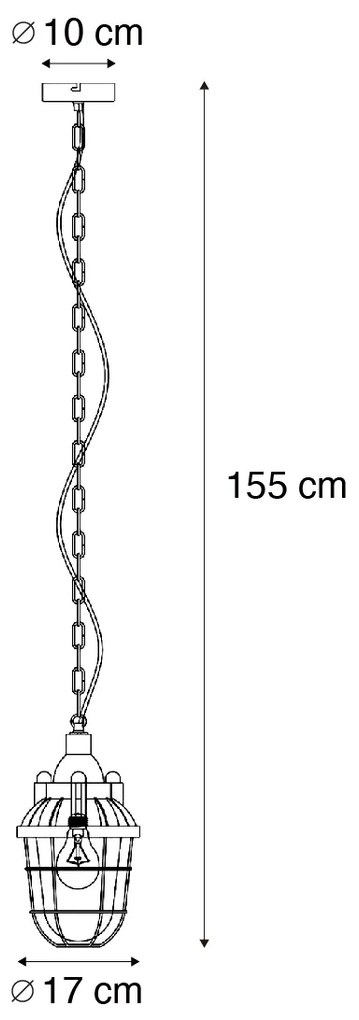 Ipari függőlámpa fekete - Cabin
