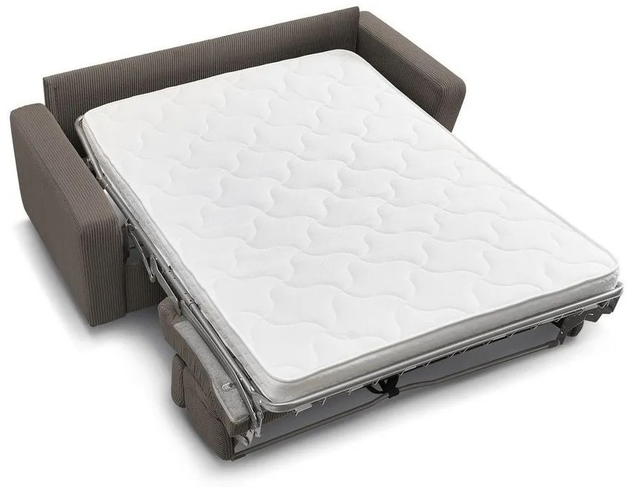 Szürkésbarna kordbársony kinyitható kanapé 195 cm Monaco – Bobochic Paris