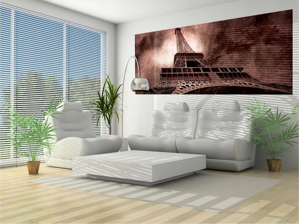 Flizelin fotótapéta Eiffel-torony Párizs loft vintage 250x104 +ragasztó