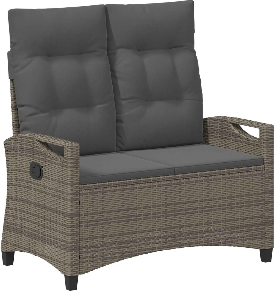 vidaXL Kerti pad párnával Szürke és sötétszürke 105 x 60 x 112 cm