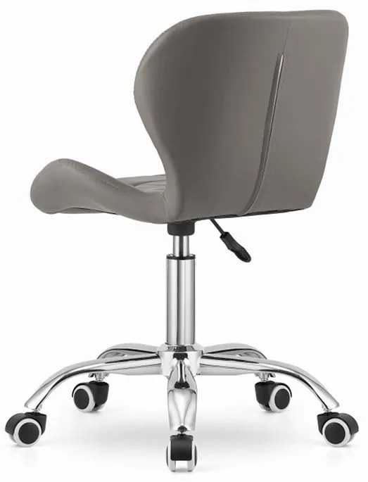 Világosszürke és bézs irodai szék AVOLA ökobőrből