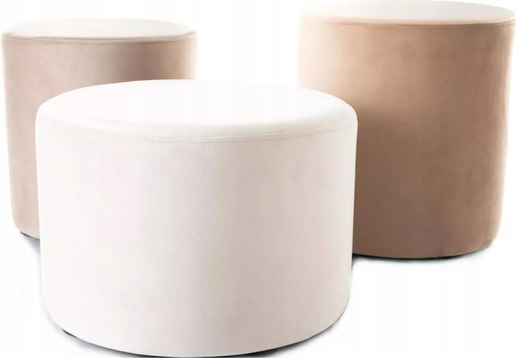 Kárpitozott puffok bézs, velúr ülőfelületek nappaliba Doti II XX szett