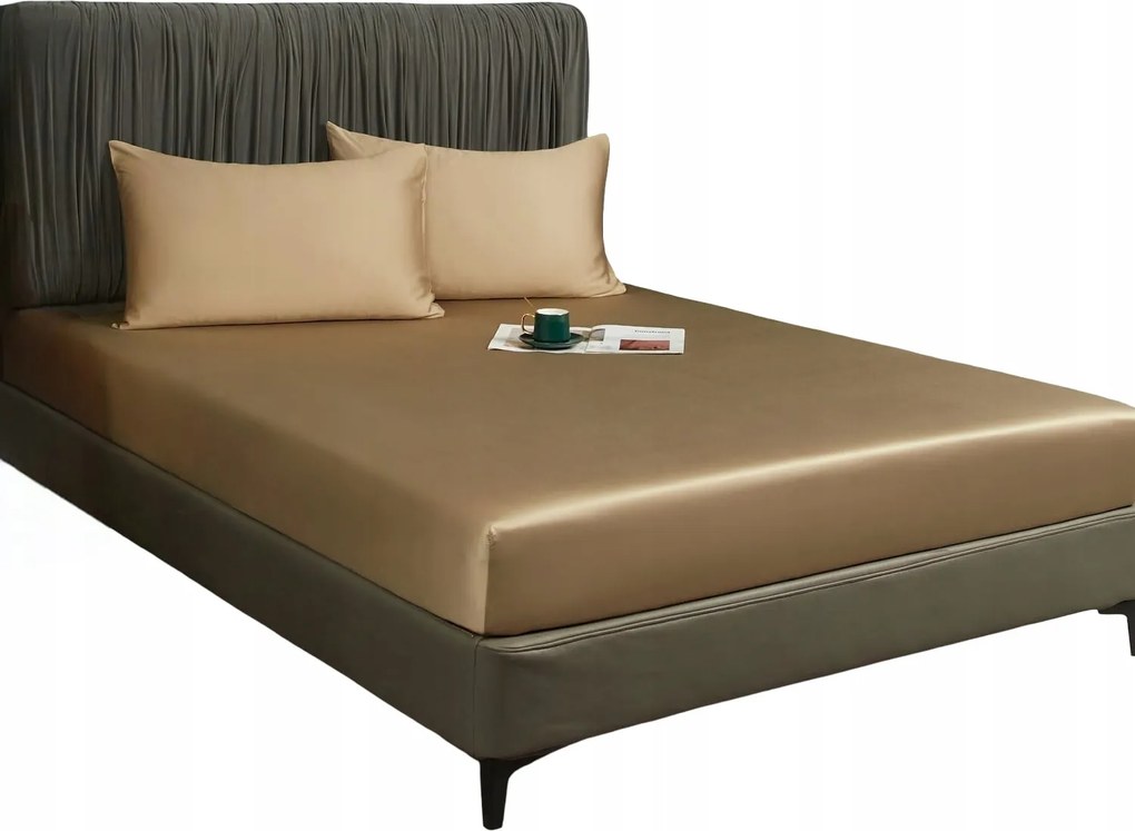 Gumis lepedő 140x200x30 cm Sima Légáteresztő Elegáns Barna