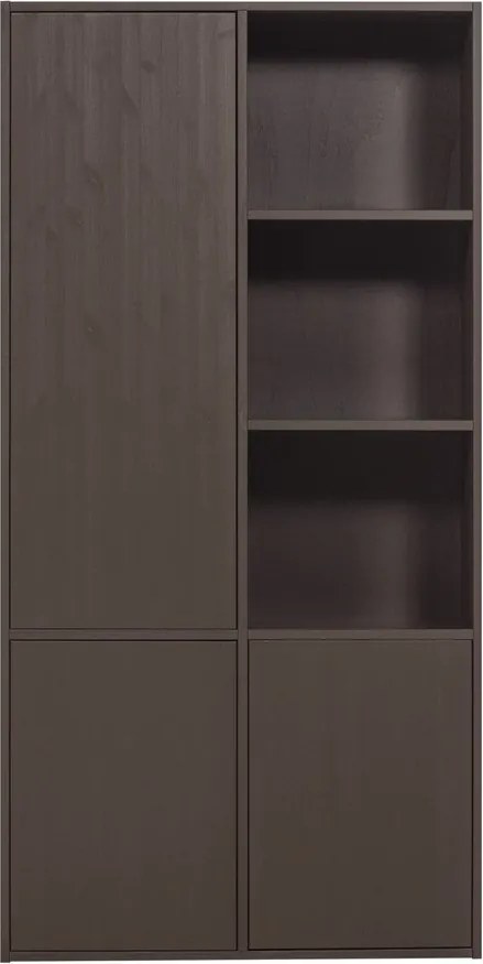 Sötétbarna borovi fenyő moduláris szekrény 108x215 cm Meggy – WOOOD