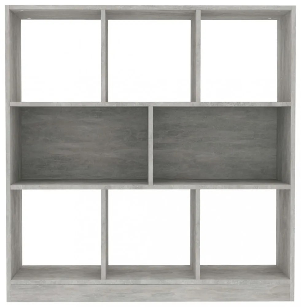 betonszürke szerelt fa könyvszekrény 97,5 x 29,5 x 100 cm