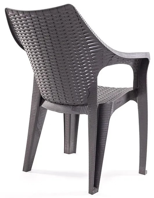 XXL 8 személyes stabil kerti bútorszett Tavira székekkel - Antracit - Barna N