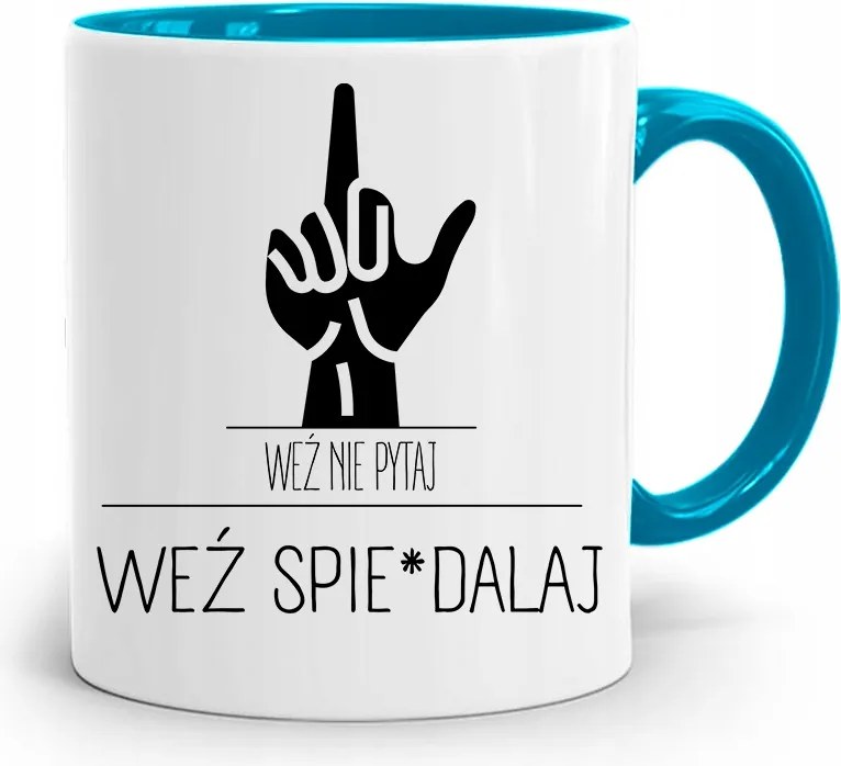 Kék Vicces Bögre Siess! fényképes nyomattal