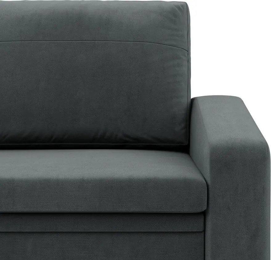 Vertico fekvőfotel, 80 cm széles, bársony, szürke