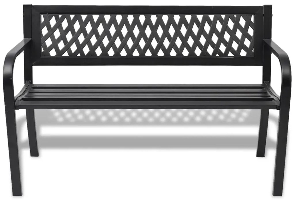 vidaXL fekete acél kerti pad 118 cm