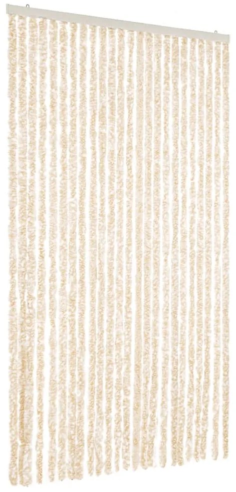 bézs és fehér zsenília rovarfüggöny 100 x 230 cm