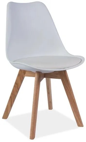 AKCIÓ Fehér szék tölgyfa lábakkal KRIS II. osztály