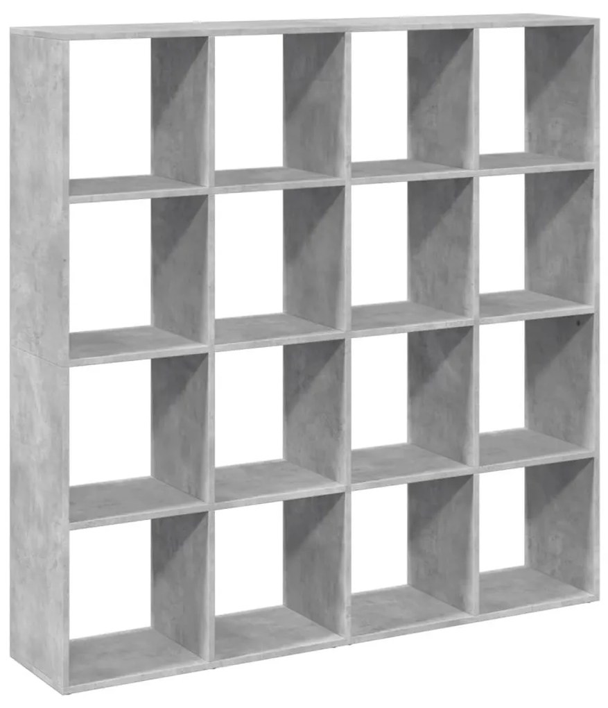betonszürke szerelt fa könyvszekrény 137,5 x 29 x 137,5 cm