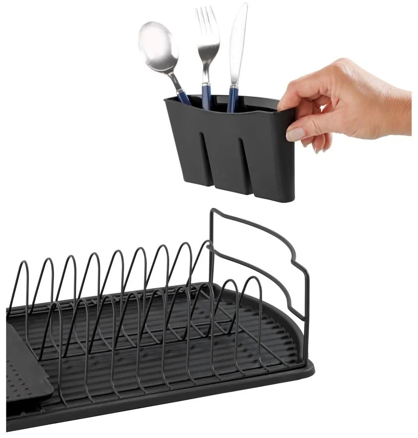 Drip Basic fekete edényszárító - Wenko
