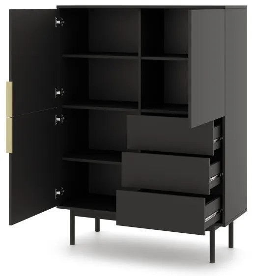 Elegáns Magaskomód Fekete Színben. VIVA VI04