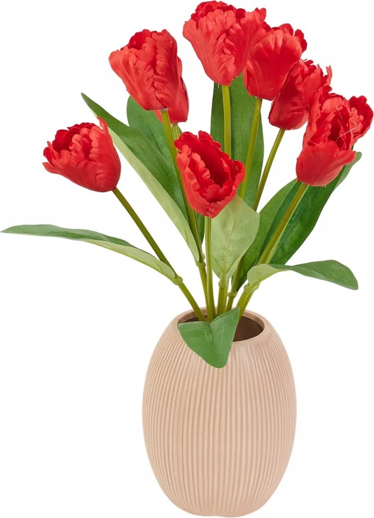 Tulipán művirág 44 cm dekoratív virág váza virágos Piros 9 Db