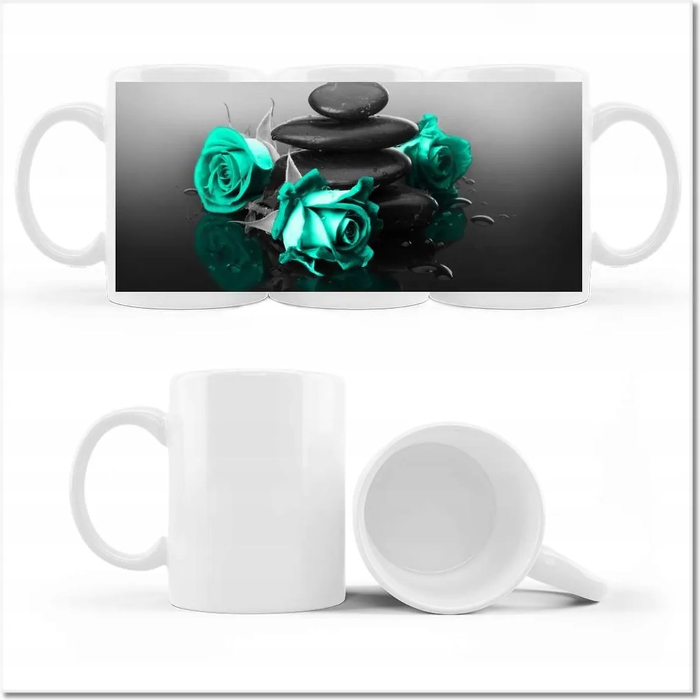 Nyomott mintás bögre Menta rózsa Spa Wellness