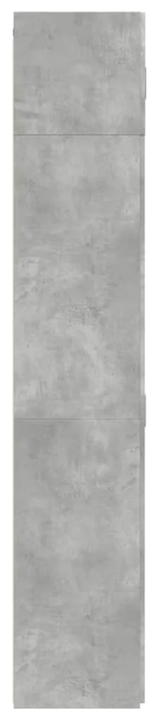 betonszürke szerelt fa tárolószekrény 70 x 42,5 x 225 cm