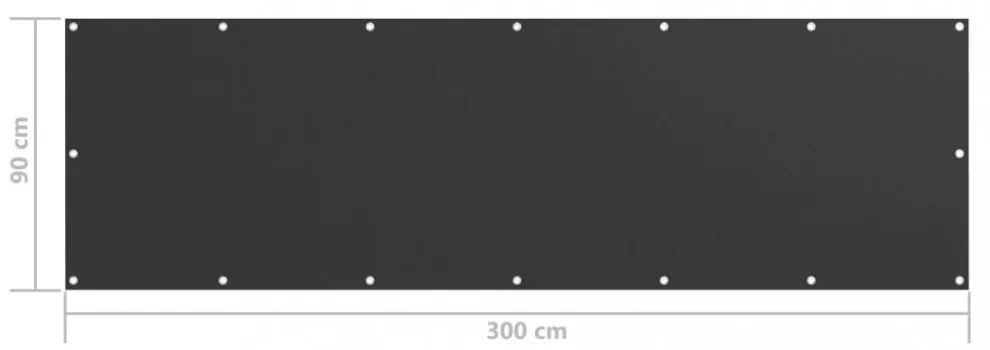 antracitszürke oxford-szövet erkélyparaván 90 x 300 cm