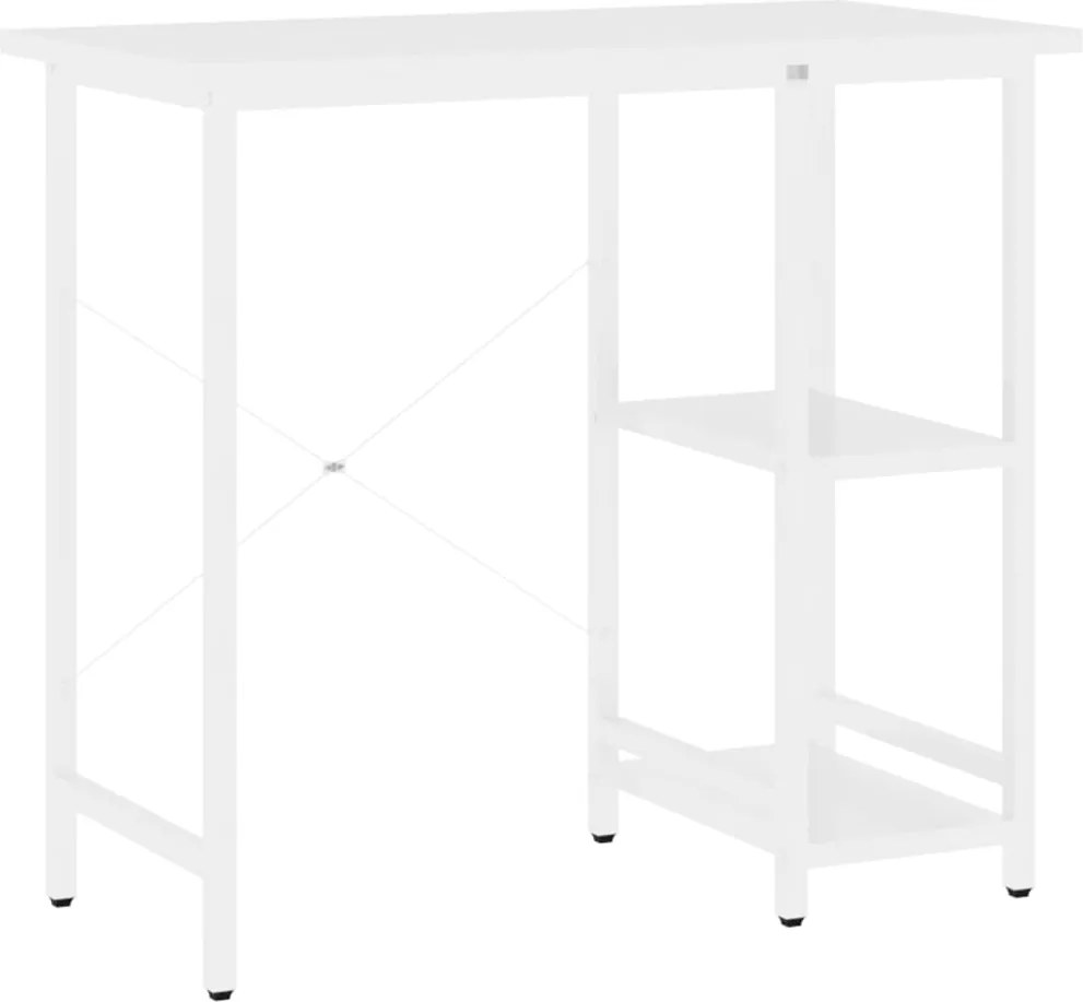 vidaXL fehér MDF és fém számítógépasztal 80 x 40 x 72 cm