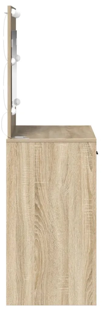 LED világítású öltözőasztal Sonoma tölgy 78.5 x 41 x 135 cm